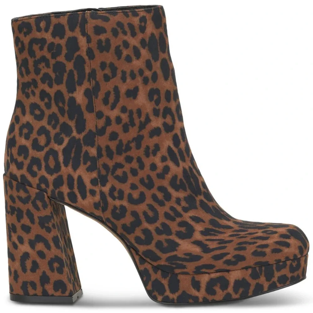 Jessica Simpson Rexura Boots Women's Brown Cheetah Print Ankle Bootie TZP976